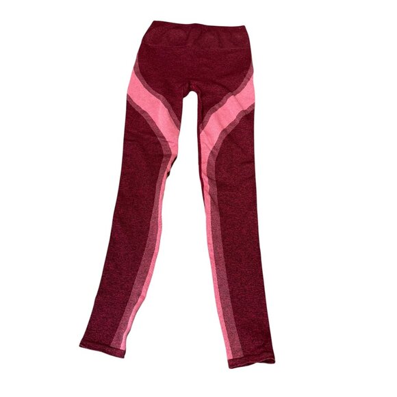 Fabletics PowerHold Seamless Two-Piece Set Pink & Burgundy Colorblock | Size M - Picture 7 of 10